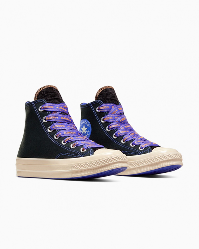 Converse Chuck 70 Ribbon Laces Svarta Blå | 068XQNZWH