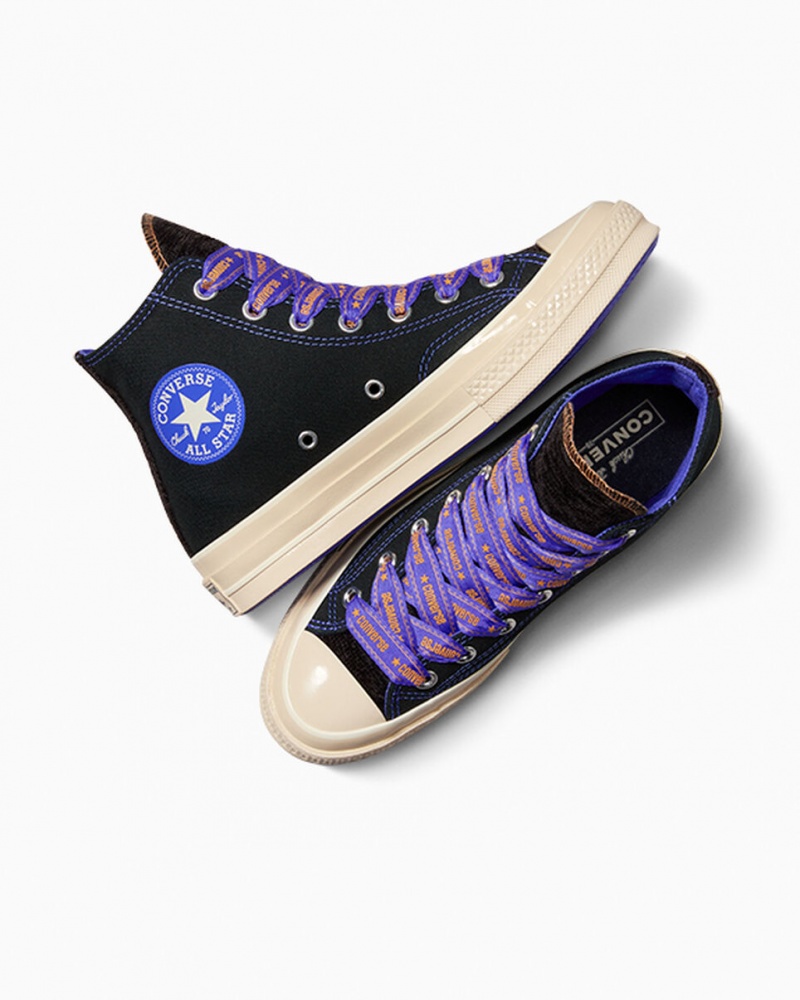 Converse Chuck 70 Ribbon Laces Svarta Blå | 068XQNZWH