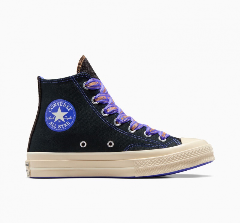 Converse Chuck 70 Ribbon Laces Svarta Blå | 068XQNZWH