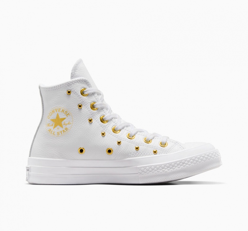 Converse Chuck 70 Star Studded Vita Vita Guld | 214FXANKQ