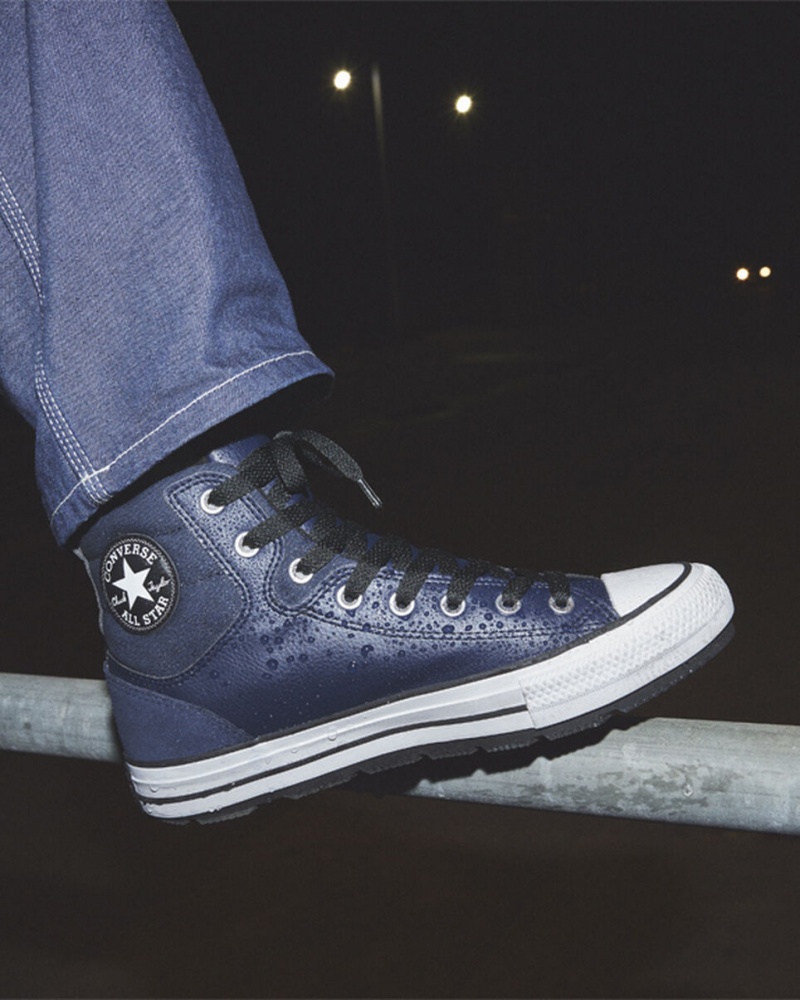 Converse Chuck Taylor All Star Berkshire Boot Obsidian Svarta Vita | 760QLBDGP
