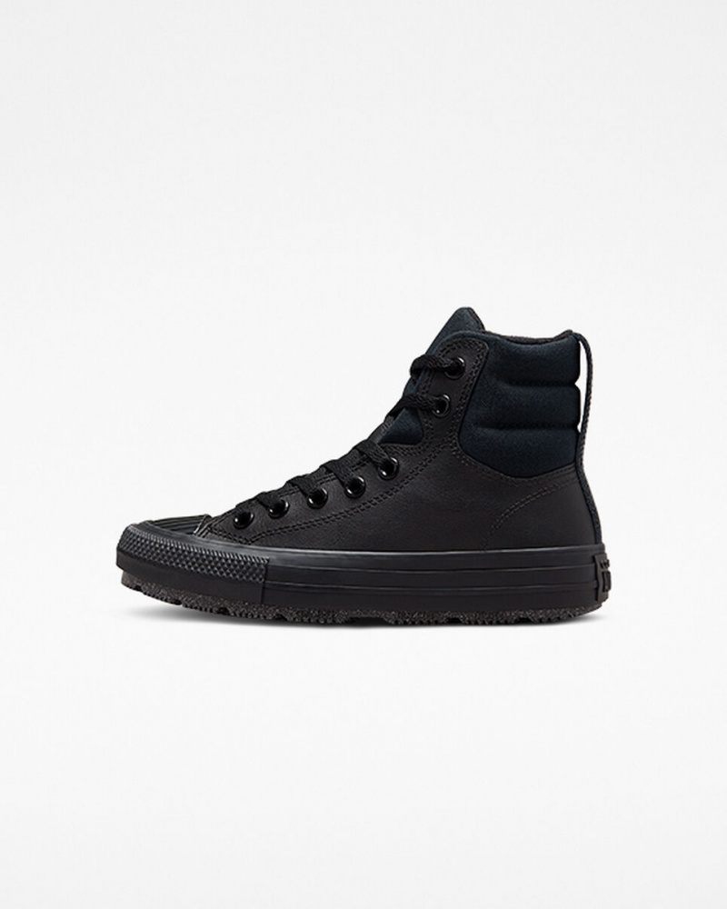 Converse Chuck Taylor All Star Berkshire Boot Läder Svarta Svarta Grå | 134MHDJUR