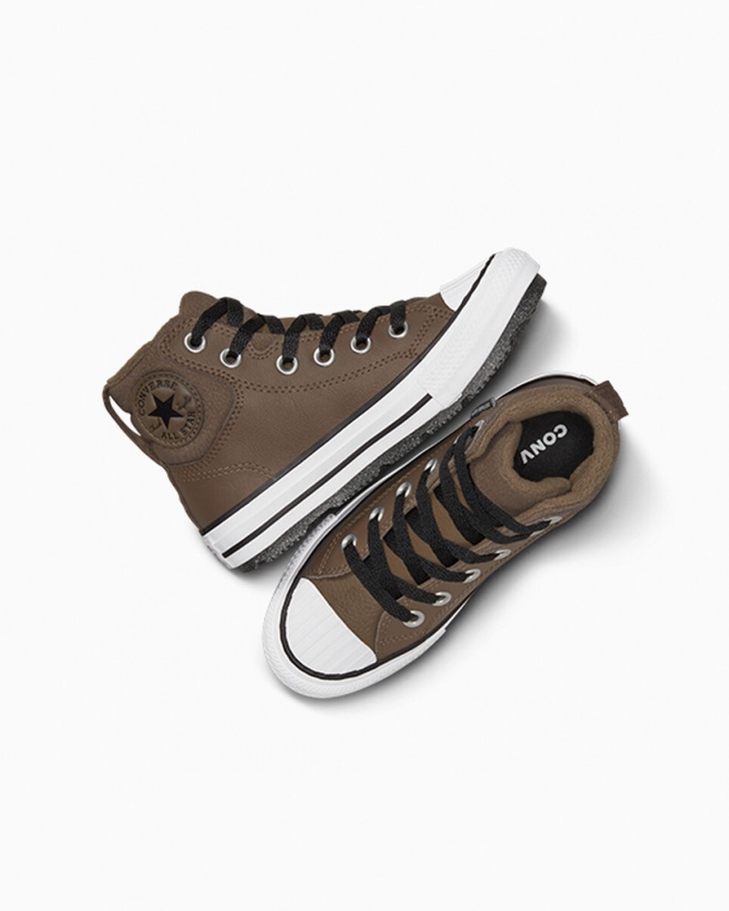 Converse Chuck Taylor All Star Berkshire Boot Läder Svarta Vita | 178ZKXDMW