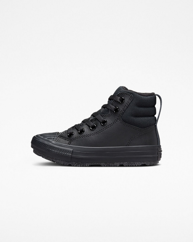 Converse Chuck Taylor All Star Berkshire Boot Läder Svarta Svarta Grå | 651YPZSCJ