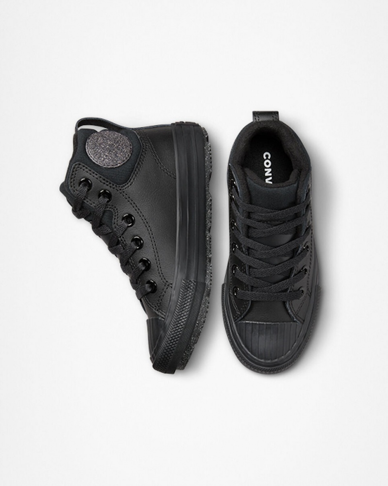 Converse Chuck Taylor All Star Berkshire Boot Läder Svarta Svarta Grå | 651YPZSCJ