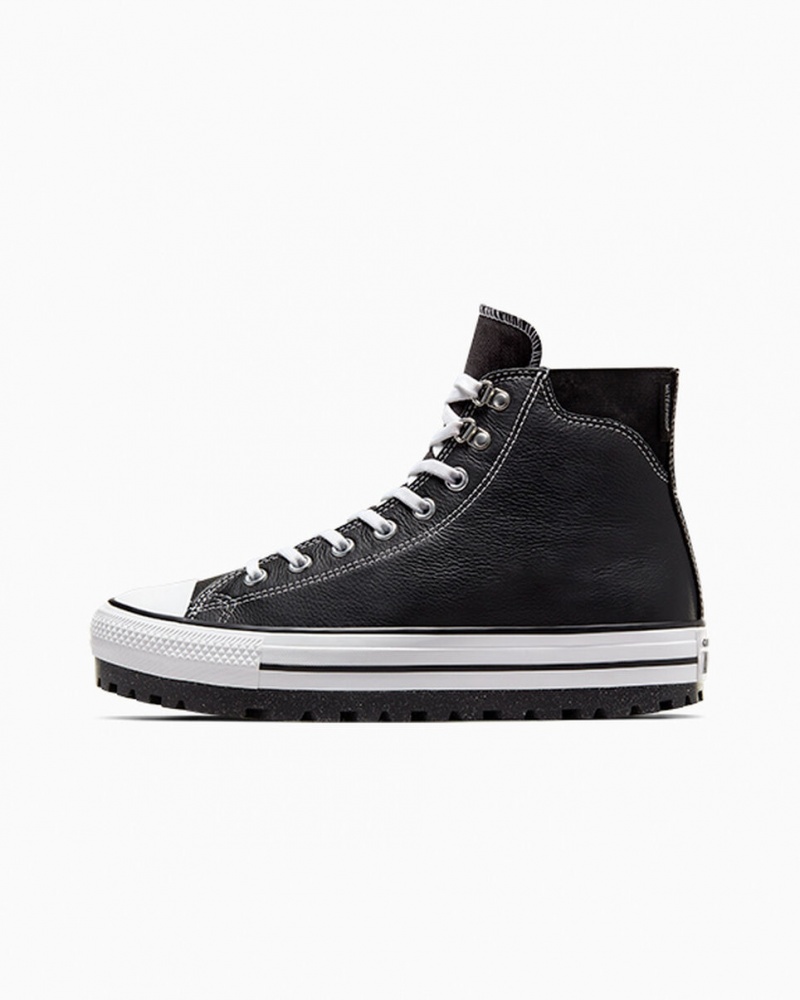 Converse Chuck Taylor All Star City Trek Vattentäta Boot Svarta Vita Silver | 690WEMGYN