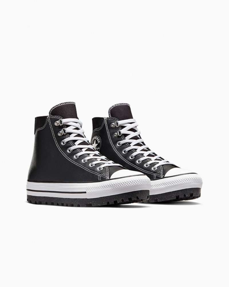 Converse Chuck Taylor All Star City Trek Vattentäta Boot Svarta Vita Silver | 690WEMGYN