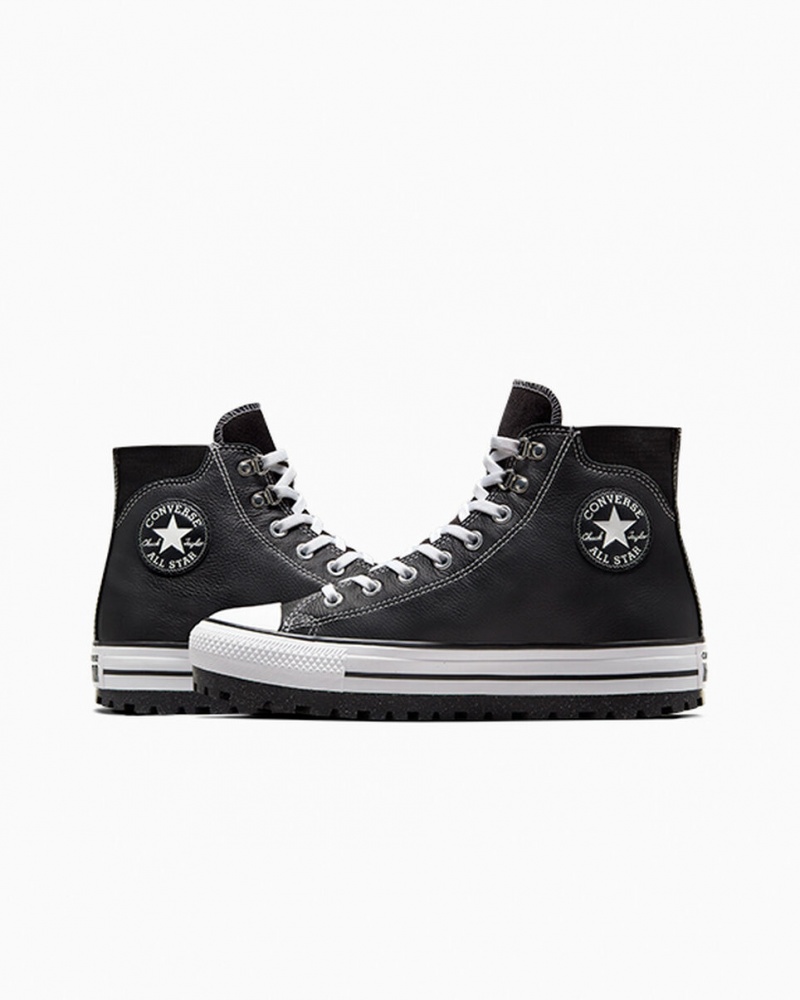 Converse Chuck Taylor All Star City Trek Vattentäta Boot Svarta Vita Silver | 690WEMGYN
