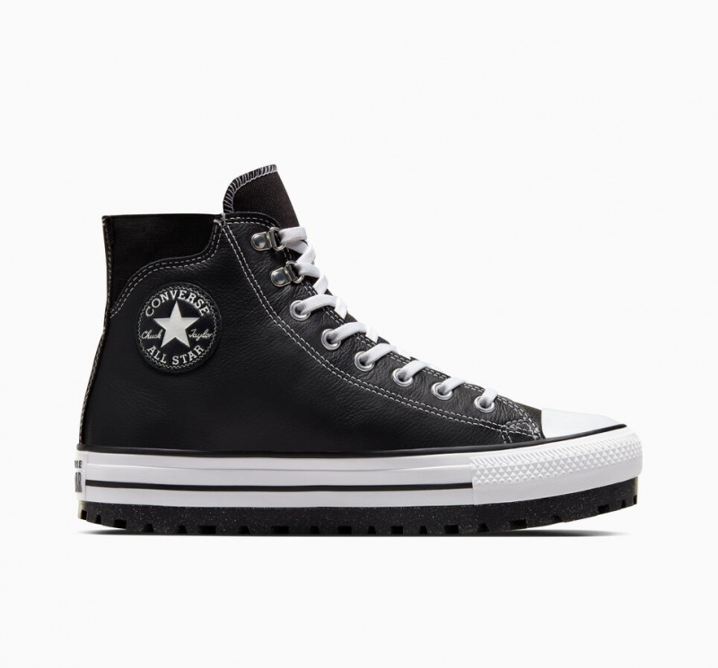 Converse Chuck Taylor All Star City Trek Vattentäta Boot Svarta Vita Silver | 690WEMGYN