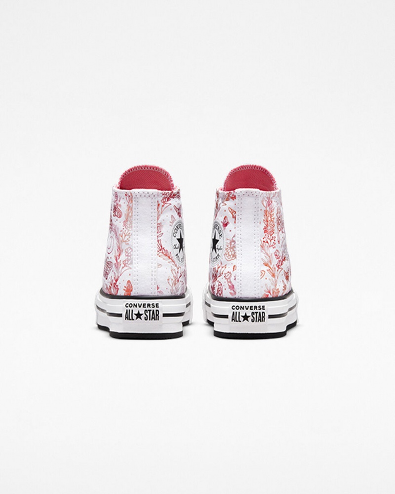 Converse Chuck Taylor All Star EVA Lift Platform Butterfly Shine Vita Rosa Svarta | 786DTSVAE