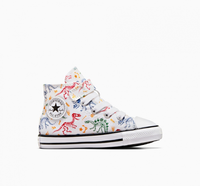 Converse Chuck Taylor All Star Easy-On Dinos Vita Röda Gröna | 053UBKPQI