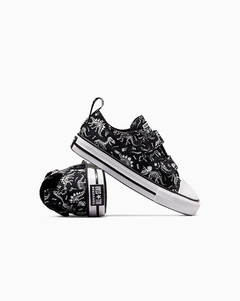 Converse Chuck Taylor All Star Easy-On Dinos Svarta Vita Vita | 820JEXCRK