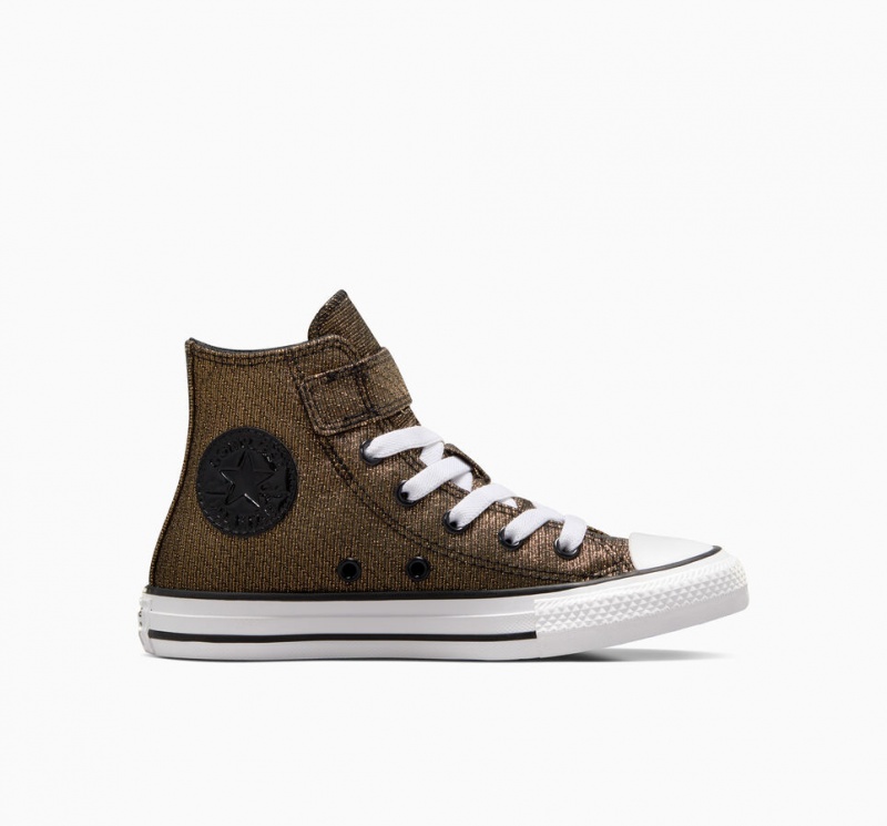 Converse Chuck Taylor All Star Easy On Sparkle Svarta Guld Vita | 463IPHFWT