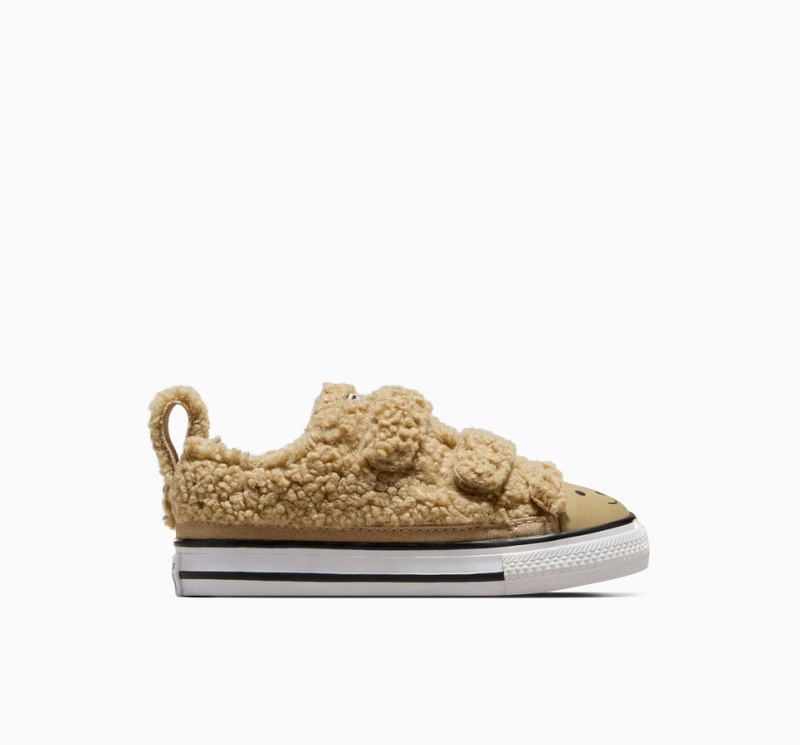 Converse Chuck Taylor All Star Easy On Teddy Bear Khaki Svarta Vita | 205VORZXC
