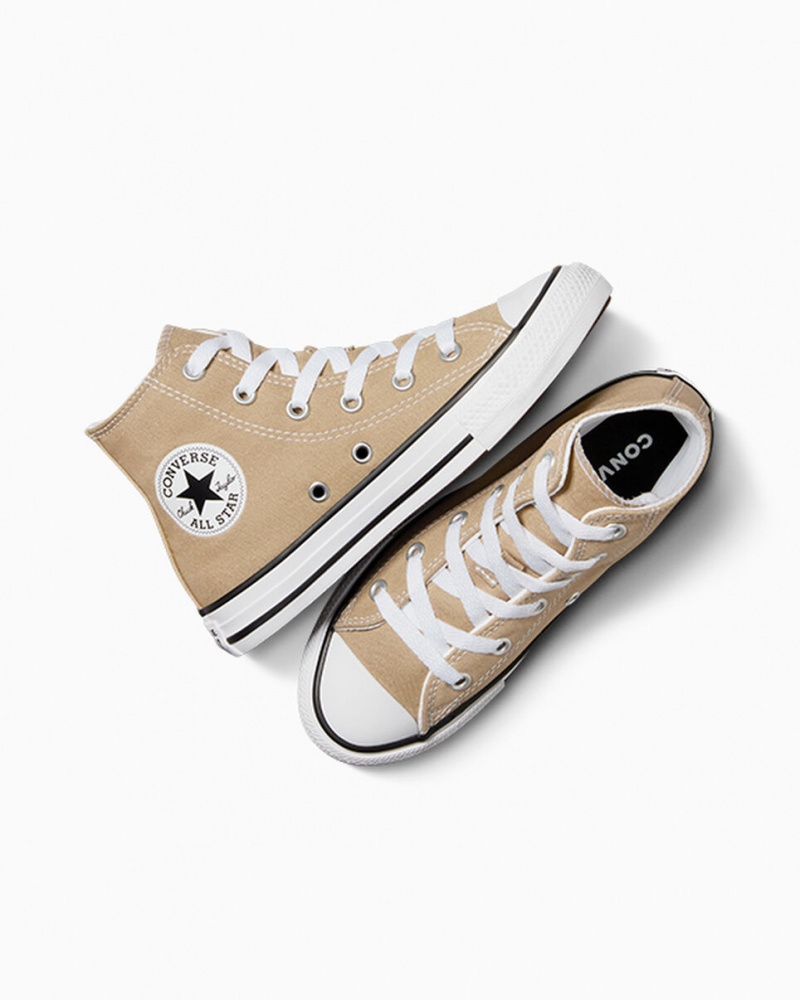 Converse Chuck Taylor All Star Excess Materials Khaki Vita Svarta | 592FZUCDT
