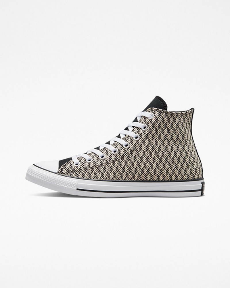 Converse Chuck Taylor All Star Herringbone Svarta Vita | 315WIQRUH