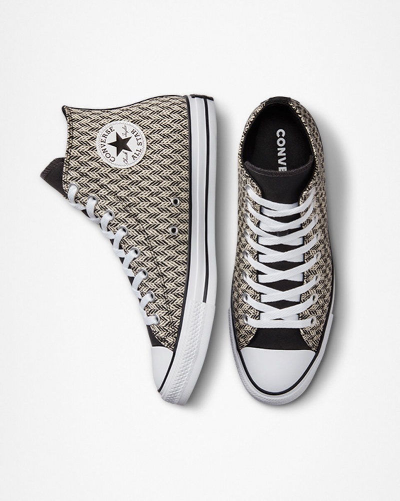 Converse Chuck Taylor All Star Herringbone Svarta Vita | 315WIQRUH
