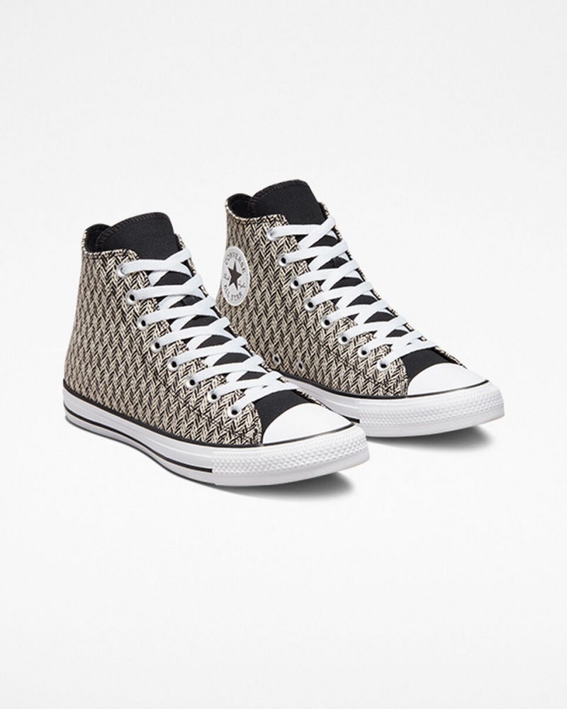 Converse Chuck Taylor All Star Herringbone Svarta Vita | 315WIQRUH