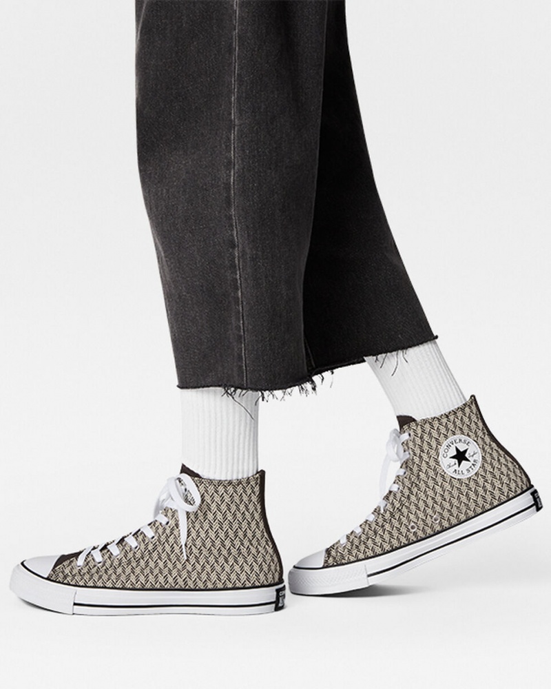 Converse Chuck Taylor All Star Herringbone Svarta Vita | 315WIQRUH