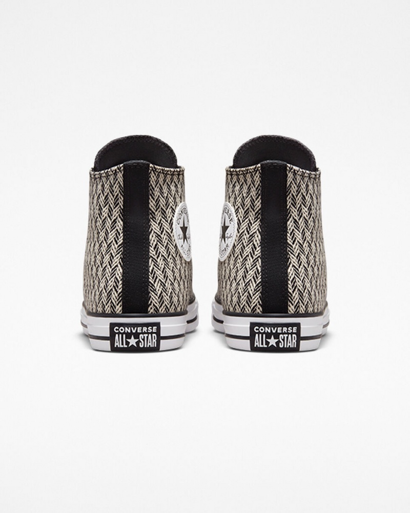 Converse Chuck Taylor All Star Herringbone Svarta Vita | 452PLJHNO