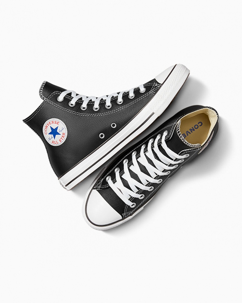 Converse Chuck Taylor All Star Läder Svarta | 482IRHWFV