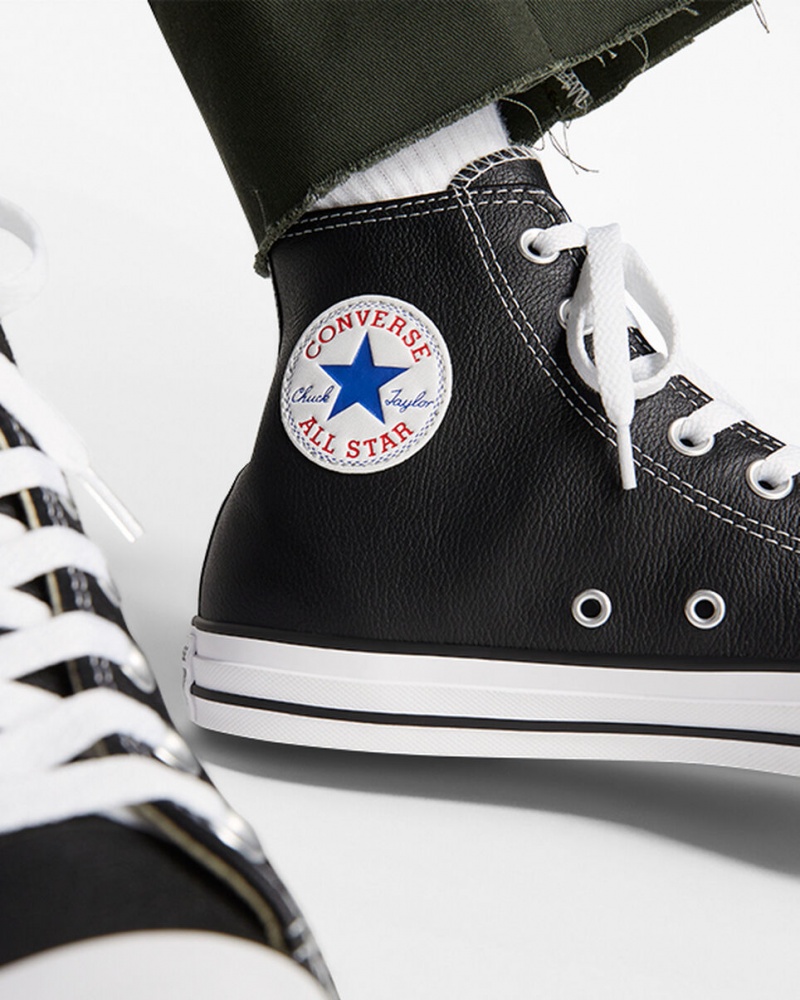 Converse Chuck Taylor All Star Läder Svarta | 482IRHWFV