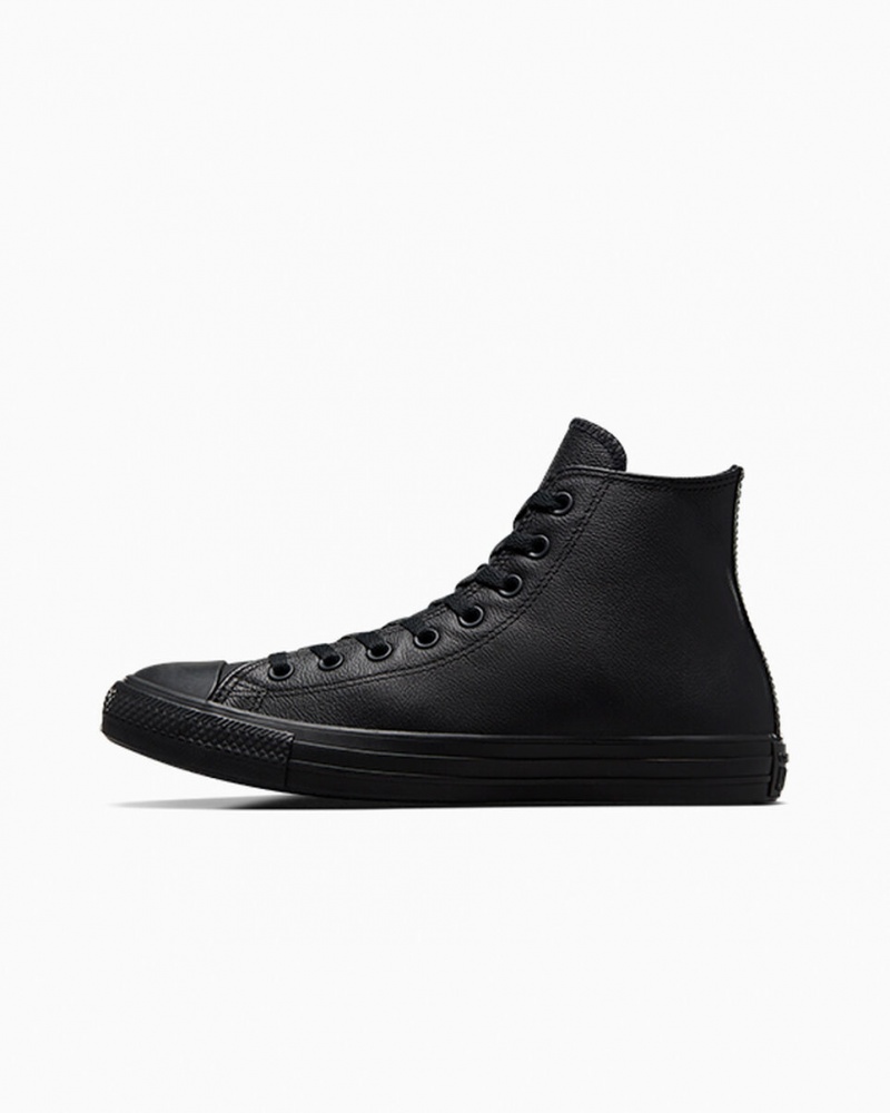 Converse Chuck Taylor All Star Läder Svarta | 603PAYSZQ