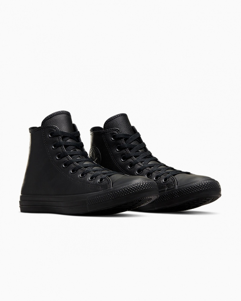 Converse Chuck Taylor All Star Läder Svarta | 603PAYSZQ