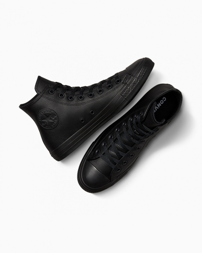 Converse Chuck Taylor All Star Läder Svarta | 603PAYSZQ