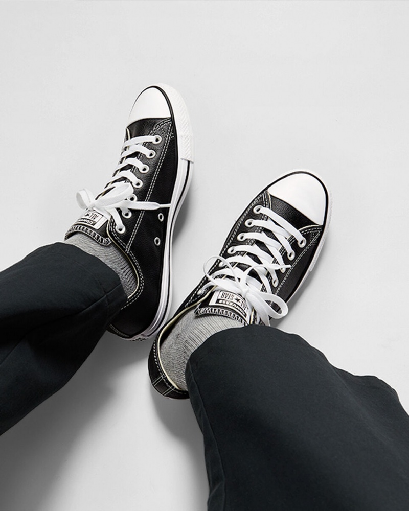 Converse Chuck Taylor All Star Läder Svarta | 573VURFNB