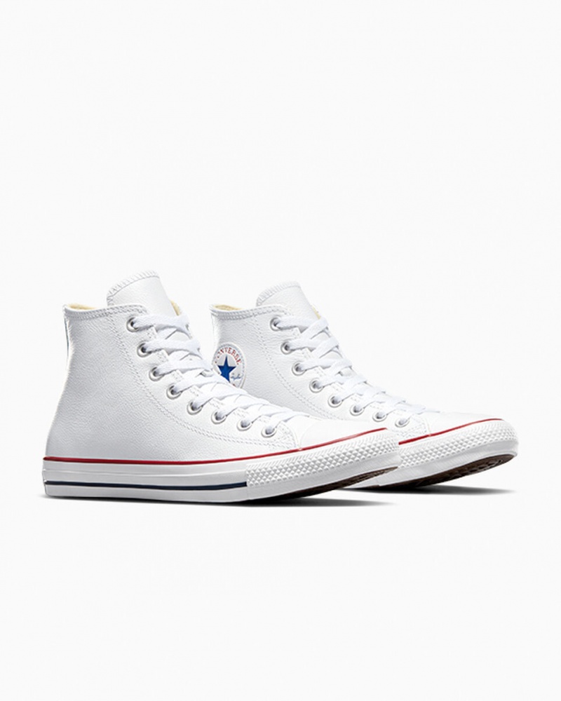 Converse Chuck Taylor All Star Läder Vita | 023ZRBQVH