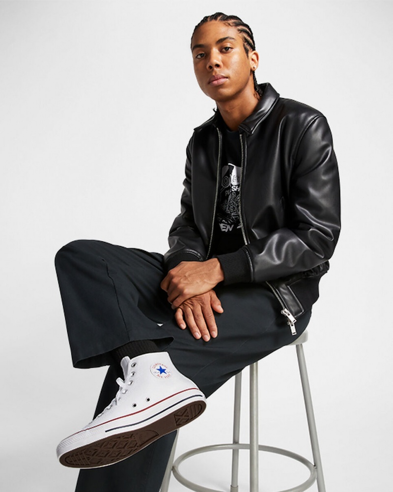 Converse Chuck Taylor All Star Läder Vita | 023ZRBQVH