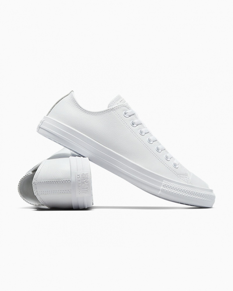 Converse Chuck Taylor All Star Läder Vita | 237ENCIWR