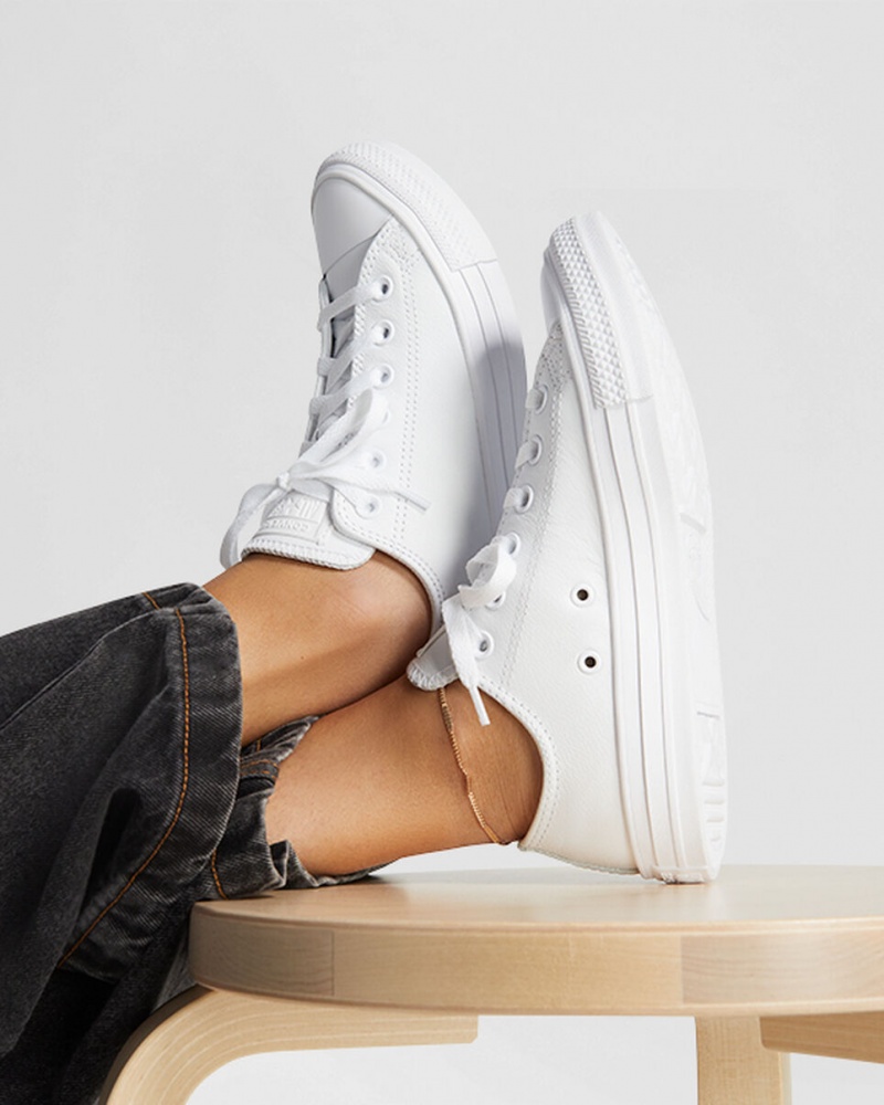 Converse Chuck Taylor All Star Läder Vita | 237ENCIWR