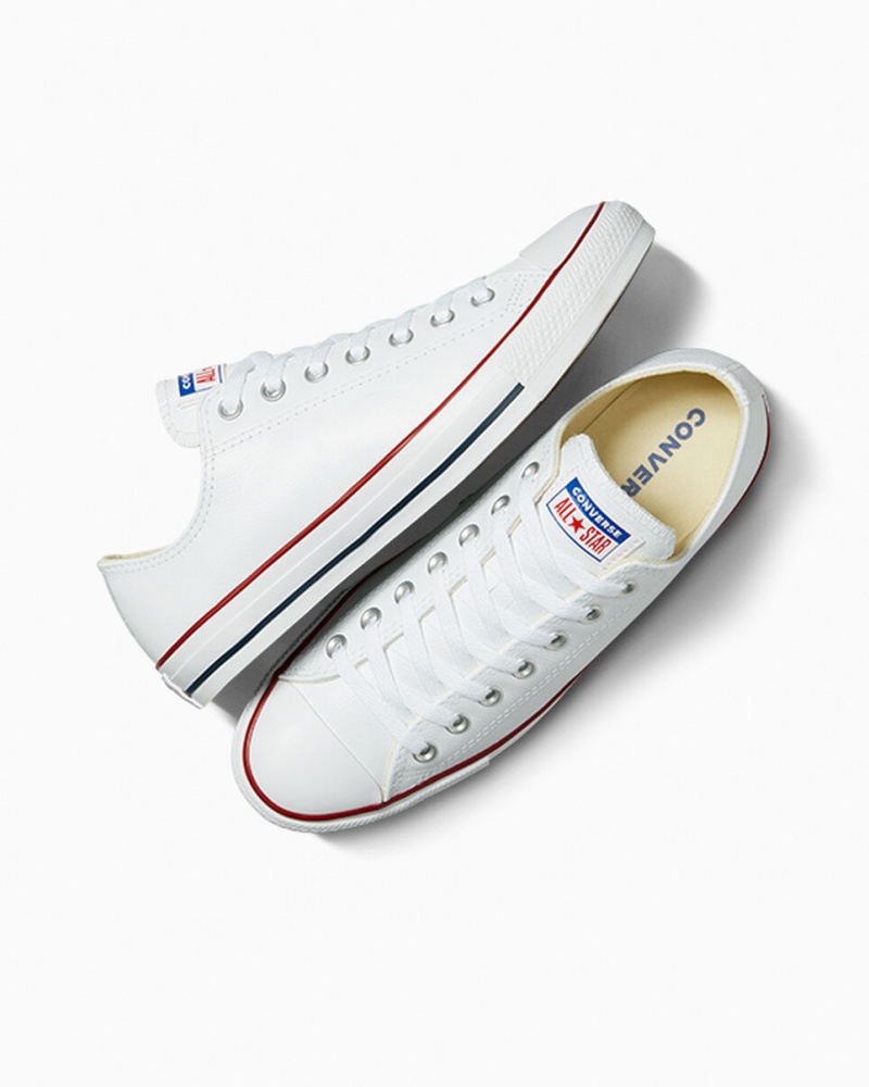 Converse Chuck Taylor All Star Läder Vita | 834IERZFD