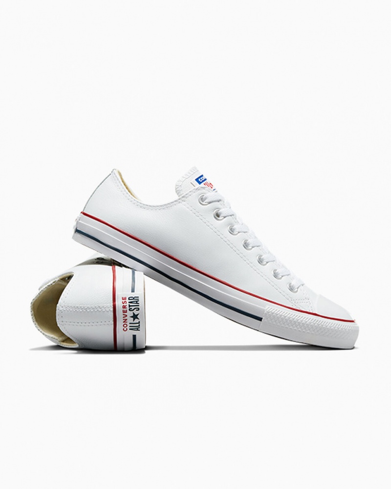 Converse Chuck Taylor All Star Läder Vita | 834IERZFD