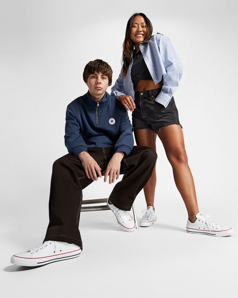 Converse Chuck Taylor All Star Läder Vita | 834IERZFD