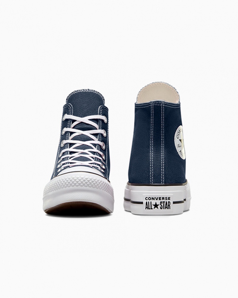 Converse Chuck Taylor All Star Lift Platform Marinblå Vita Svarta | 548KRSBNI