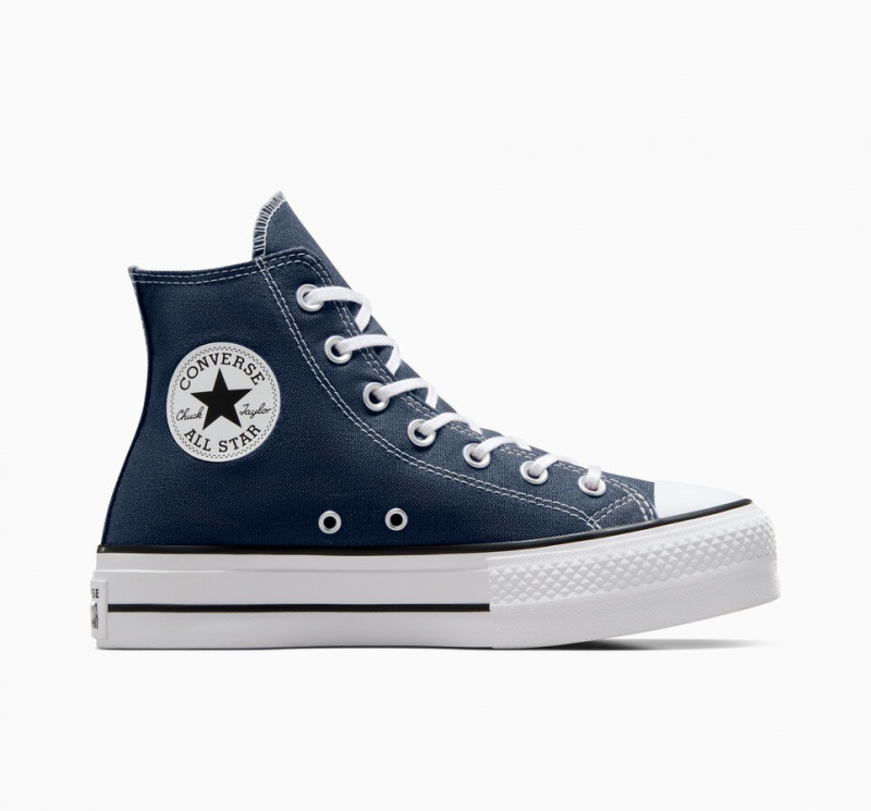 Converse Chuck Taylor All Star Lift Platform Marinblå Vita Svarta | 548KRSBNI