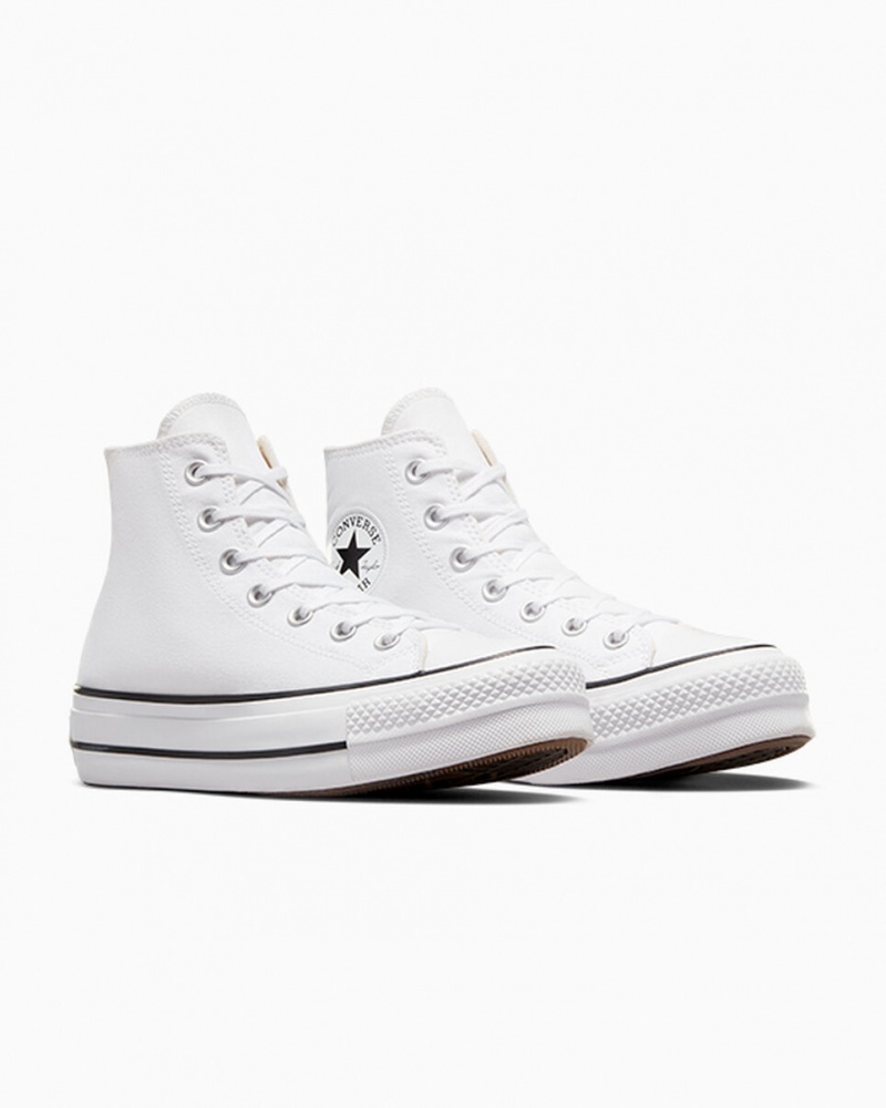 Converse Chuck Taylor All Star Lift Platform Vita Svarta Vita | 158SXNFGC