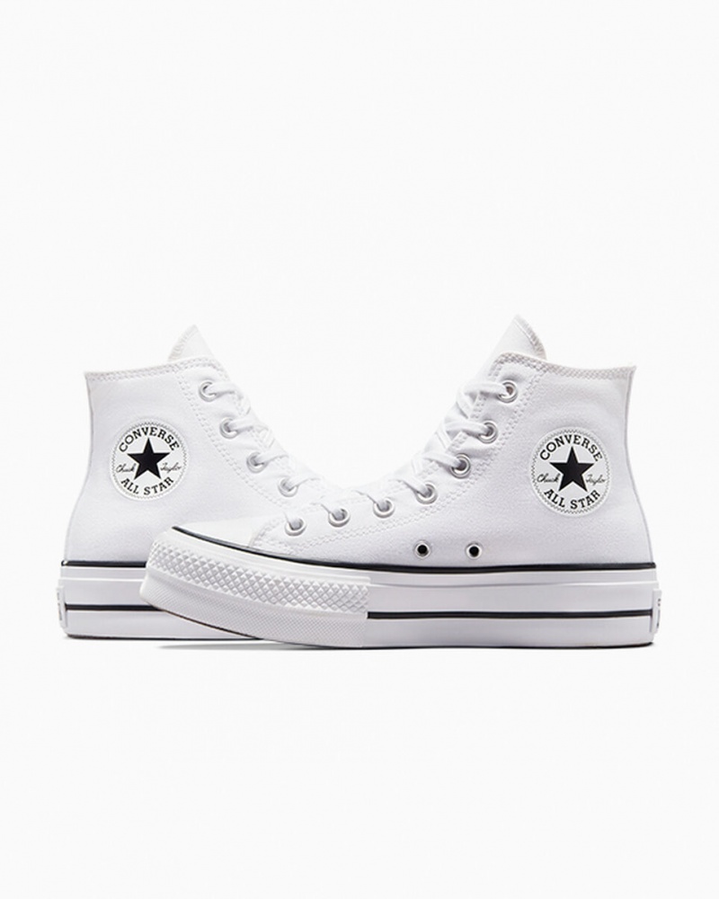 Converse Chuck Taylor All Star Lift Platform Vita Svarta Vita | 158SXNFGC