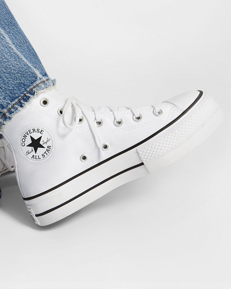 Converse Chuck Taylor All Star Lift Platform Vita Svarta Vita | 158SXNFGC
