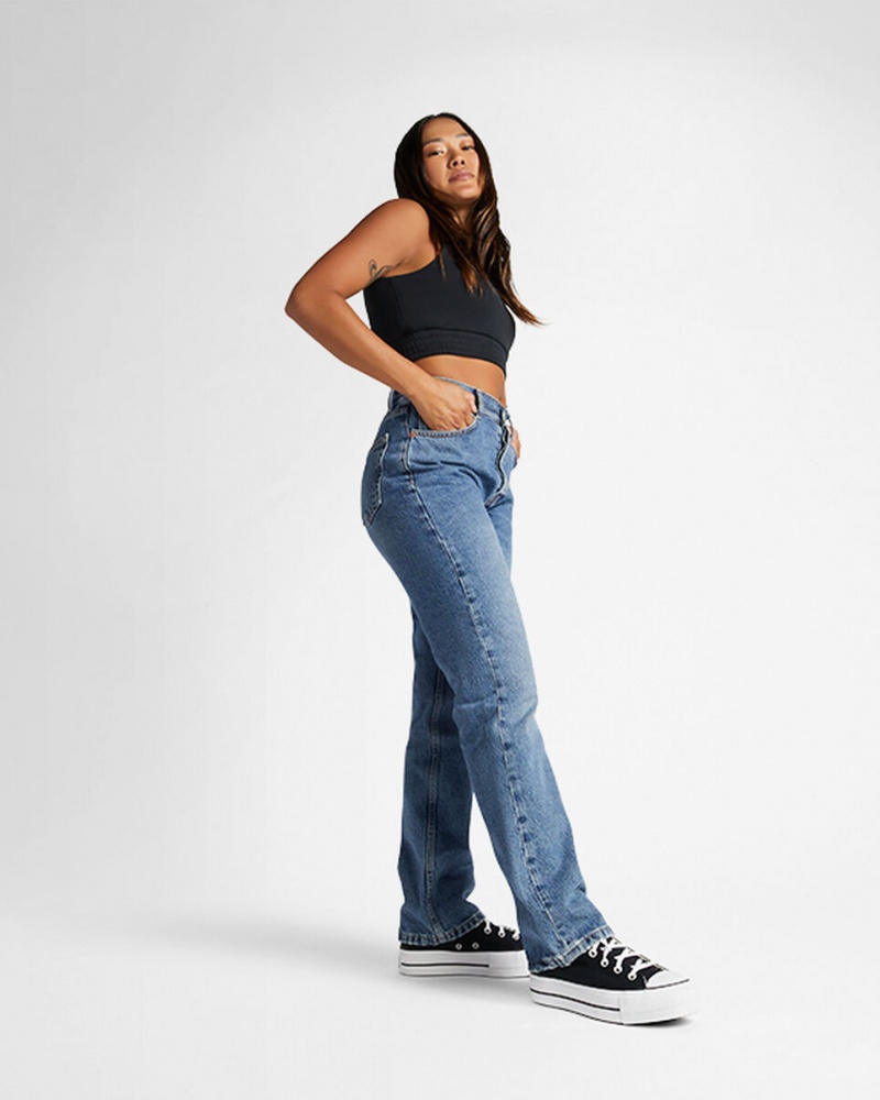 Converse Chuck Taylor All Star Lift Platform Svarta Vita Vita | 680OSRANZ