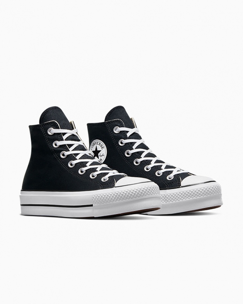 Converse Chuck Taylor All Star Lift Platform Svarta Vita Vita | 680OSRANZ