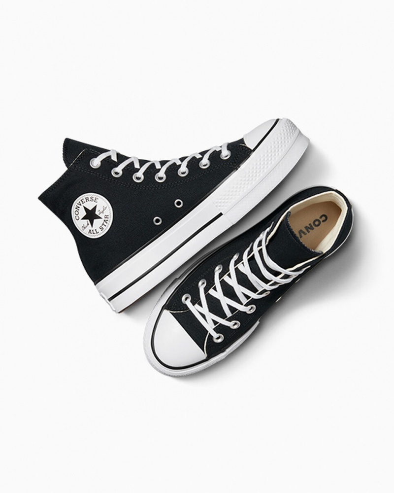 Converse Chuck Taylor All Star Lift Platform Svarta Vita Vita | 680OSRANZ