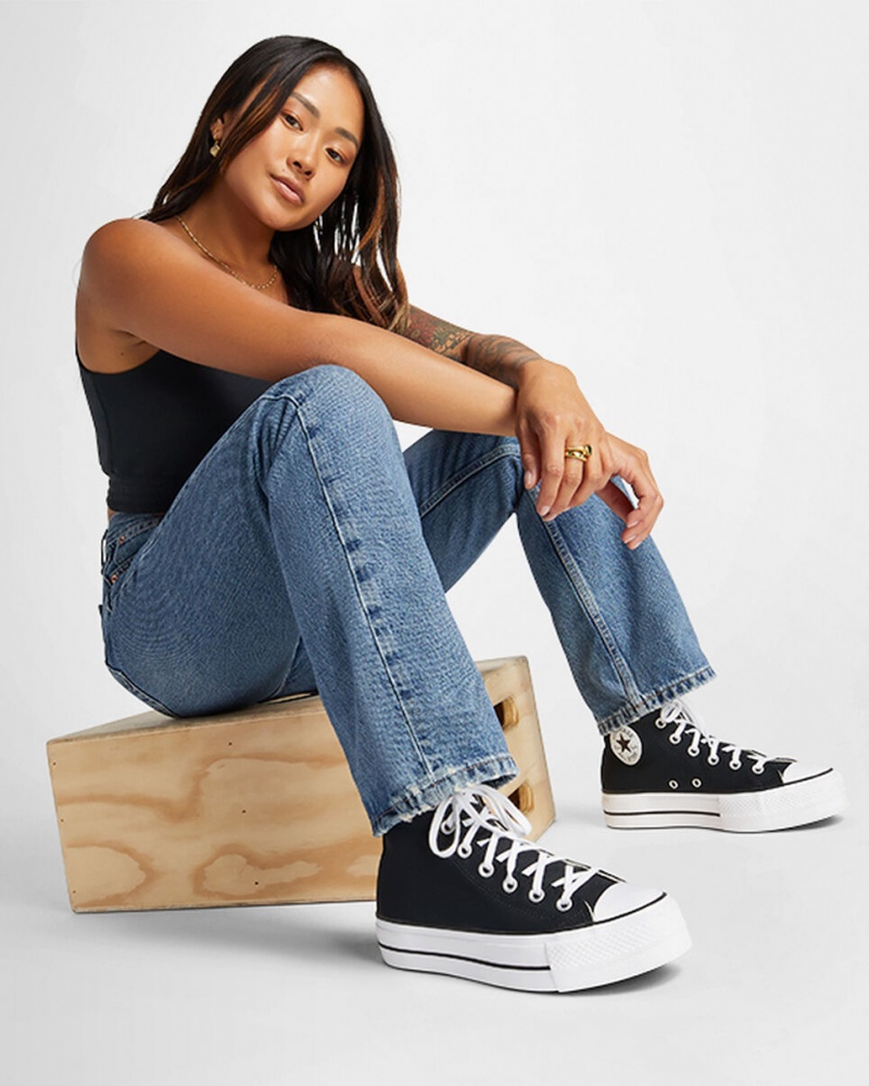 Converse Chuck Taylor All Star Lift Platform Svarta Vita Vita | 321AWYHLV