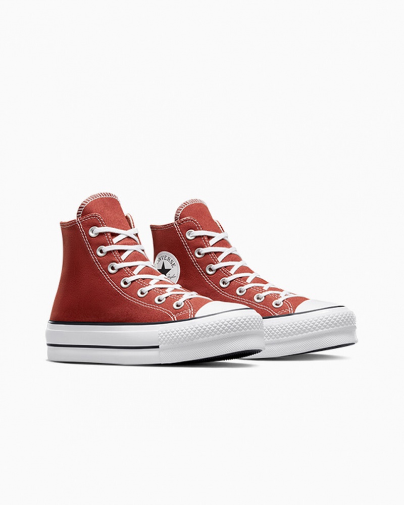 Converse Chuck Taylor All Star Lift Platform Röda Vita Svarta | 206MCURTQ