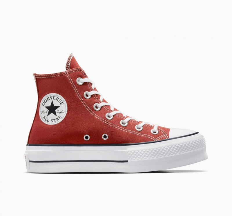 Converse Chuck Taylor All Star Lift Platform Röda Vita Svarta | 206MCURTQ