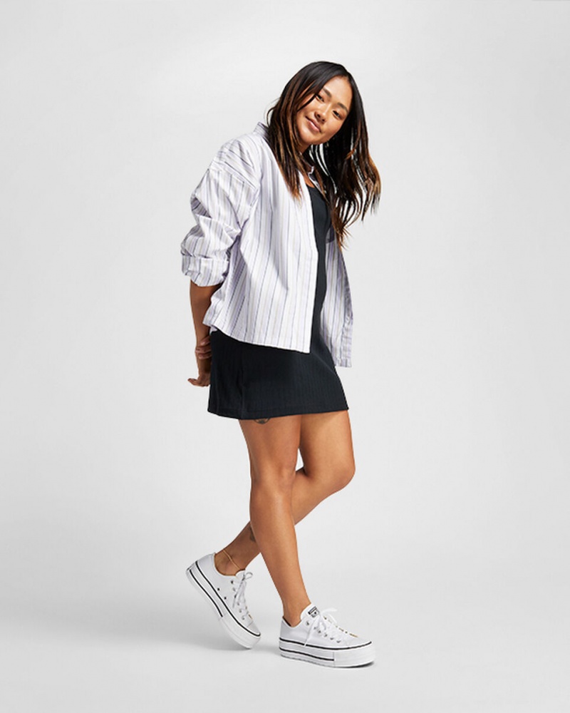 Converse Chuck Taylor All Star Lift Platform Vita Svarta Vita | 264VEPSXR