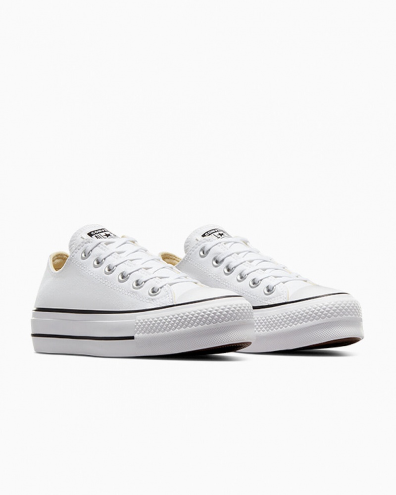 Converse Chuck Taylor All Star Lift Platform Vita Svarta Vita | 264VEPSXR